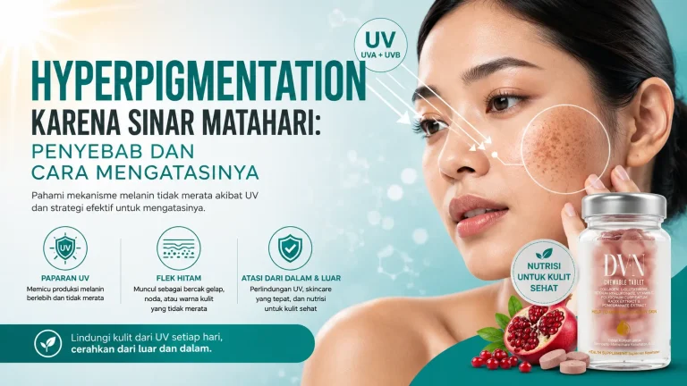 ilustrasi mekanisme hyperpigmentation akibat paparan sinar UV pada kulit