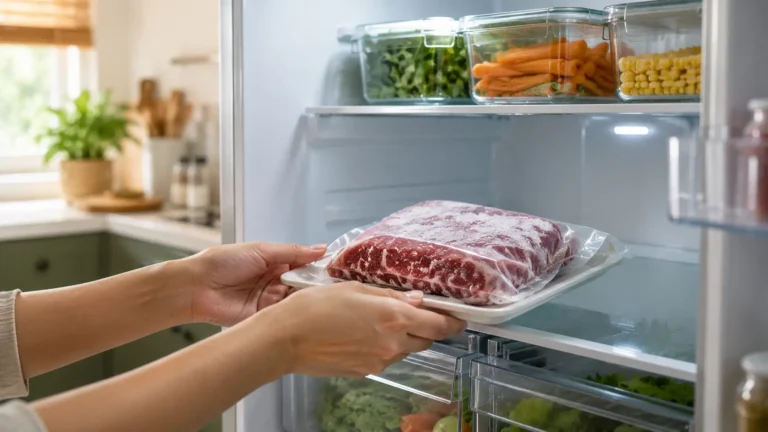 Cara mencairkan daging beku dengan aman di dalam chiller kulkas
